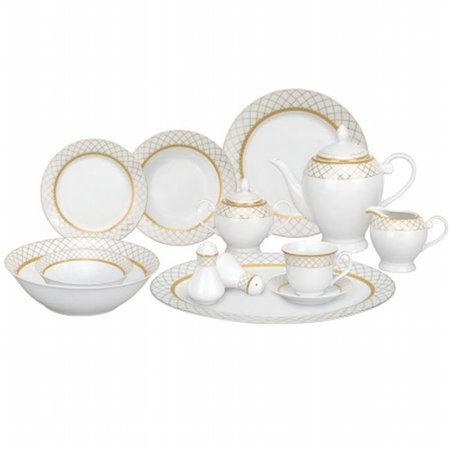 LORENZO IMPORT Lorenzo Import Beatrice 57 Piece Porcelain Dinnerware Set; Service for 8 by Lorren Home Trends Beatrice